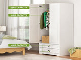 Artiss Wardrobe Clothes Closet Storage Organizer with 2 Doors White FURNI-L-WR02-2D-WH-AB