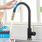 2023 Brushed Gold Spout Matte Black pull out with spray function kitchen mixer tap faucet V549-EB373451323482