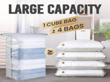 Vacuum Storage Bags with Rolling Slide Clip, Airtight Space-Saving Compression Bags for Comforters, V1189-LC-AMZ-00268