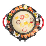 SOGA 2X 2 in 1 Electric Stone Coated Teppanyaki Grill Plate Steamboat Hotpot STEAMBOATR2ROUNDX2