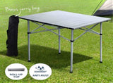 Weisshorn 3pc Camping Table Chair Set Outdoor Folding Aluminium Portable Picnic ALU-FOLD-BGX2-ALUM-70