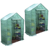 Walk-in Greenhouse 2 Tier Twin Pack, 195 x 143 x 73 cm V178-68901