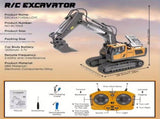Mini Excavator Toy with Remote & App Control, High-Tech 11-Channel Alloy & Plastic Engineering V1105-YAWJ-05