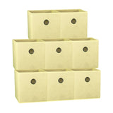 SORTI 27x28x27 CM Beige 8-Pack Foldable Storage Cubes - Fabric Bookcase Organizers for Toys and More V510-SML_BEIGE_8X