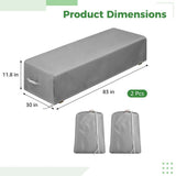 2PCS Lounge Chair wtith Storage Bag, 83.1" x 29.9" x 11.8" Waterproof Polyester Chaise Lounge V1369-AZ3-W-08840