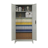 Two-Door Metal Cabinet Shelf Storage for Home Office Gym V63-844341