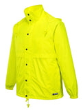 HUSKI STRATUS RAIN JACKET Waterproof Workwear Concealed Hood Windproof Packable - Yellow Fluro - 5XL V563-918032-STRATUS-YLWFLU-5XL