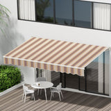 Instahut Retractable Folding Arm Awning Manual Sunshade 3Mx2.5M Beige Brown AWN-B-ARM-30X25-BEBR