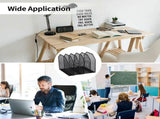 Mesh File Organizer, 5 Slot Vertical Desk File Holder, Black Metal Document Sorter, Detachable V1369-AZ3-W-08647
