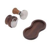 Coffee Hammer Tamping Kit Walnut Stainless Steel Tamper Distributor Set with Universal Base for V1294-YM0717-3118220188011