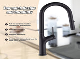 Kitchen Laundry Bathroom Basin Sink Pull Out Mixer Tap Faucet in Black V63-847991