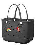 EVA Beach Tote Bag for Swimming, Pool & Travel Waterproof Washable Rubber Handbag with 2 Random V1107-CS-STDDBH