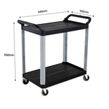 SOGA 2 Tier Food Trolley Portable Kitchen Cart Multifunctional Big Utility Service with wheels FOODCART1520