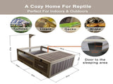 Samland Wooden Tortoise House Cage, Indoor Enclosure House Reptile Habitat Cage Box V1060-DTT2414
