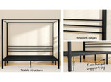 Artiss Bed Frame Queen Size Metal Bed Frame POCHY MBED-C-POCHY-Q-BK-AB