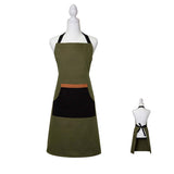 J Elliot Home Selby Cotton Apron 83 x 68 cm Olive & Black V442-IDC-APRON-SELBY-OLIVE-SH
