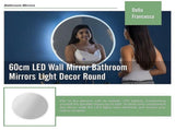 60cm LED Wall Mirror Bathroom Mirrors Light Decor Round V63-833741
