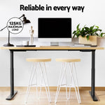 Artiss Standing Desk Motorised Electric Dual Motor White Oak 140CM HASD-B-M10-BKDF-NTDB-140