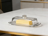 Glass Butter Dish with Lid Rectangular Multifunction Airtight Covered Butter Tray Dishwasher Safe V1294-YM0901-3118260019612
