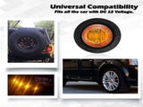 (Pack of 50 Mini Round Amber LED Side Marker Turn Signal Light Clearance Lamp for Truck Trailer V1192-AZ-W-0662