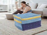 Sky Blue Cotton Linen Cushion Cover for Tatami Floor Mat Indoor Seat Cover V1370-AZ4-17079