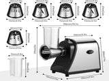 Electric Cheese Grater, 250W 5-in-1 Professional Cheese Grater Electric Vegetable, Electric V1192-AZ-W-10103