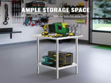 Stainless Steel Prep Table, 24 x 24 x 34 Inch, Heavy Duty Metal Worktable with 3 Adjustable Height V952-CFBXGGZTLCWJ45FJ5V0