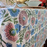 Kolka Kumudani Hand Block-Printed Tablecloth - Pink V563-0084