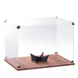 Wooden Base Baseball Holder Display Case with Stand and Lid Acrylic Clear Box UV Protected V1294-YM0901-H48386