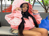 Y2k Hoodie Gothic Streetwear Women'S Zip-Up Jacket Letter Print Hoodie - Gray - Size XL V1102-M-APP-3836K1-GRAY-XLAUXLEU52