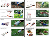 Garden Tools Set - 13 Pieces Heavy Duty Ergonomic Handle Gardening Tools with Carrying Case, Rake, V1366-AZ2-W-06106