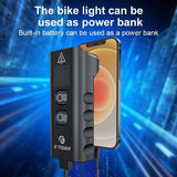 6400mAh USB Rechargeable Bike Light Black V728-OBA1005006997654183