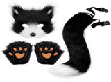 3 Pcs Set Festival Animal Mask Gloves Plush Animal Tail Handmade Beast Tail Cosplay Props V1294-YM0901-240810FB01-1