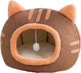 Fluffy Dog Bed Cat Bed Winter Pet House Anti-Slip, Large, Brown V1188-MS-325-1453