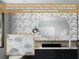 Tiles 3D Peel and Stick Wall Tile Fish Scale Mosaic 10 Sheets V63-837111