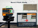 CIGMAN Laser Level CM-801 Laser Level Self Leveling 3x360&deg3D Green Cross Line for Decoration and V413-CM801