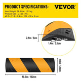Rubber Speed Bump, 2 Pack 2 Channel Speed Bump Hump, 42" Long Modular Speed Bump Rated 22000 LBS V952-YCZDLCG402PCS1S6RV0