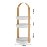 3 Layers Round Storage Rack Integral Handle 3 Layer Storage Round Stand for Bathroom Apricot V1294-YM0703-3117230079011