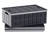 Plastic Collapsible Storage Bins with Lids, 65L 3 Packs, Stackable Folding Storage Crates with V952-KZDSLCWXHHS671U7U001V0