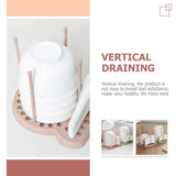 Pink Household Drying Rack, Vertical Drain Design for Plates Bowls and Cutlery 4Pcs V1369-AZ3-W-17440