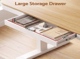 Artiss Motorised Standing Desk with Storage Drawer 120cm Wood White HASD-B-S08-WHPW