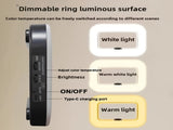 Smart Dual-Mode FillOne-Touch Color Temperature Switching Stepless Dimming, Portable Ring V1102-BGD001