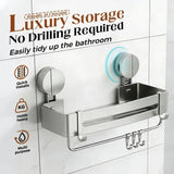 Suction Cup Shower Corner Shelf with Towel Bar V1237-ZY-908-111