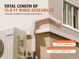 Mini Split Line Set Cover 76.2mm W830mm L, PVC Decorative Pipe Line Cover For Air Conditioner with V952-BSKSQFTSKDGX6NH9BV0