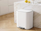 Cefito 30L Pedal Rubbish Bin Kitchen Trash Garbage Waste Can Soft Close White RB-30L-1C-WH