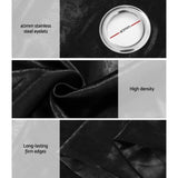 Artiss 2X Blockout Curtains Eyelet 240x230cm Black Shine BC-SHINE-240X230-BK