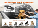 Stainless Steel Dog Washing Station, 127 cm Pet Grooming Tub w/ Stairs, PE Water Filter Board, V952-BXGCWYG50CSLNZPKYV0
