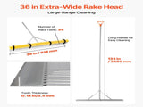 Landscape Rake, 914 mm Wide Head 2590 mm Handle, Large Heavy Duty Aluminum Landscaping Leaf Rake V952-YSSCPLHJ36IN5C4LD001V0