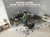 FORTIA Corner Standing Desk, 160x140cm, 72-118cm Sit to Stand Up Electric Height Adjustable, Black V219-ADKCORFOR1BKSA