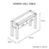 Hall Table 2 Storage Drawers Solid Acacia Wooden Frame Hallway in Oak Color V43-HT-NOW-OAK